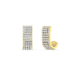 Load image into Gallery viewer, Thick J Diamond Hoop Earrings