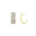 Load image into Gallery viewer, Thick J Diamond Hoop Earrings