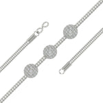 Load image into Gallery viewer, Three Pave Ball Mugappu Chain Necklace
