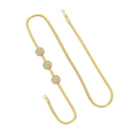 Load image into Gallery viewer, Three Pave Ball Mugappu Chain Necklace