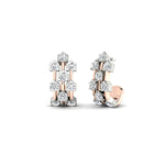 Load image into Gallery viewer, Three Row Diamond J Hoop Earrings