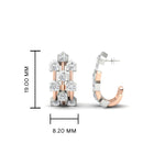 Load image into Gallery viewer, Three Row Diamond J Hoop Earrings