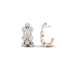 Load image into Gallery viewer, Three Row Diamond J Hoop Earrings