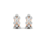 Load image into Gallery viewer, Three Row Diamond J Hoop Earrings
