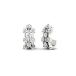 Load image into Gallery viewer, Three Row Diamond J Hoop Earrings