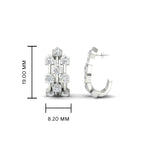 Load image into Gallery viewer, Three Row Diamond J Hoop Earrings