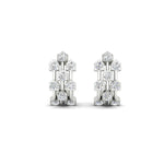 Load image into Gallery viewer, Three Row Diamond J Hoop Earrings