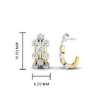 Load image into Gallery viewer, Three Row Diamond J Hoop Earrings