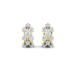 Load image into Gallery viewer, Three Row Diamond J Hoop Earrings