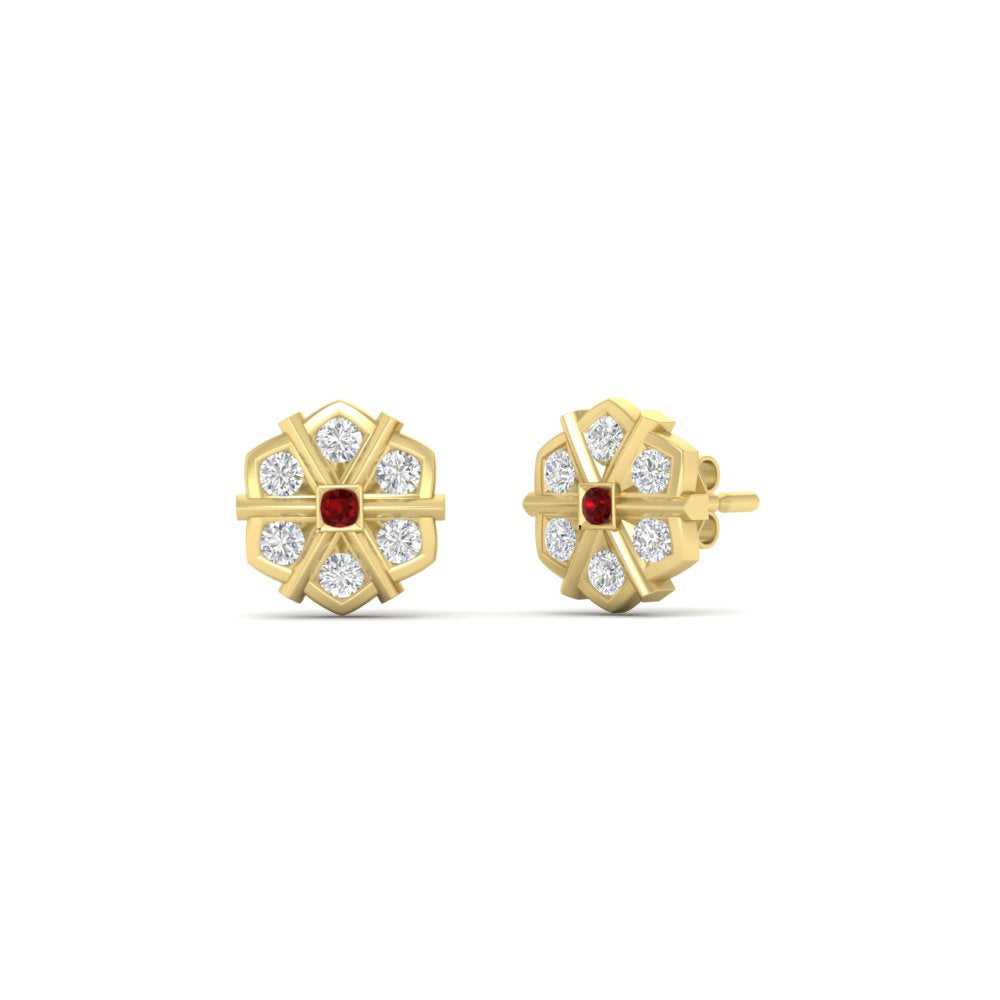 Traditional Impon Big Stud Earring