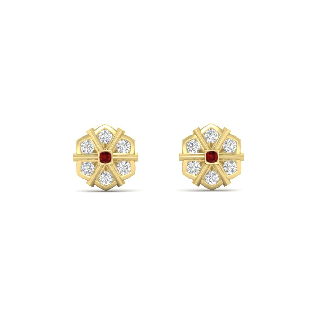 Traditional Impon Big Stud Earring