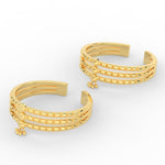 Load image into Gallery viewer, traditional-three-layer-design-toe-ring-in-yellow-gold-MGS11450ANGLE2-NL-YG