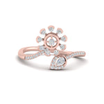 Load image into Gallery viewer, Twisted Diamond Flower Engagement Ring
