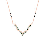Load image into Gallery viewer, twisted-v-shape-3-black-beads-sapphire-mangalsutra-in-rose-gold-mgs60964gsablangle1-nl-rg.jpg