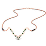 Load image into Gallery viewer, twisted-v-shape-3-black-beads-sapphire-mangalsutra-in-rose-gold-mgs60964gsablsleep-nl-rg.jpg