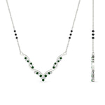 Load image into Gallery viewer, twisted-v-shape-3-black-beads-diamond-mangalsutra-in-white-gold-mgs60964angle2-nl-wg.jpg