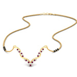 Load image into Gallery viewer, twisted-v-shape-3-black-beads-diamond-mangalsutra-in-yellow-gold-mgs60964sleep-nl-yg.jpg