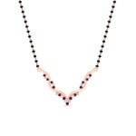 Load image into Gallery viewer, twisted-v-shape-spaced-out-sapphire-mangalsutra-in-rose-gold-mgs60964gsablangle1-nl-rg.jpg