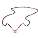 Load image into Gallery viewer, twisted-v-shape-spaced-out-sapphire-mangalsutra-in-rose-gold-mgs60964gsablsleep-nl-rg.jpg