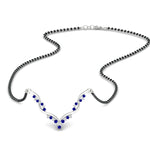 Load image into Gallery viewer, twisted-v-shape-spaced-out-emerald-mangalsutra-in-white-gold-mgs60964gemgrsleep-nl-wg.jpg