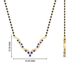 Load image into Gallery viewer, twisted-v-shape-spaced-out-sapphire-mangalsutra-in-yellow-gold-mgs60964gsablangle2-nl-yg-hw.jpg