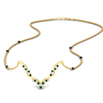 Load image into Gallery viewer, twisted-v-shape-spaced-out-emerald-mangalsutra-in-yellow-gold-mgs60964gemgrsleep-nl-yg.jpg