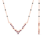 Load image into Gallery viewer, twisted-v-shape-spaced-out-sapphire-mangalsutra-in-rose-gold-mgs60964gsablangle2-nl-rg.jpg