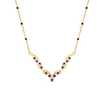 Load image into Gallery viewer, twisted-v-shape-spaced-out-pink-sapphire-mangalsutra-in-yellow-gold-mgs60964gsadrpiangle1-nl-yg.jpg