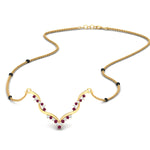 Load image into Gallery viewer, twisted-v-shape-spaced-out-pink-sapphire-mangalsutra-in-yellow-gold-mgs60964gsadrpisleep-nl-yg.jpg