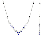 Load image into Gallery viewer, twisted-v-shape-3-black-beads-emerald-mangalsutra-in-yellow-gold-mgs60964gemgrangle2-nl-yg.jpg