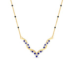 Load image into Gallery viewer, twisted-v-shape-spaced-out-sapphire-mangalsutra-in-yellow-gold-mgs60964gsablangle1-nl-yg.jpg