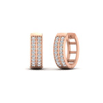 Load image into Gallery viewer, Two Row Diamond Hoops Earring