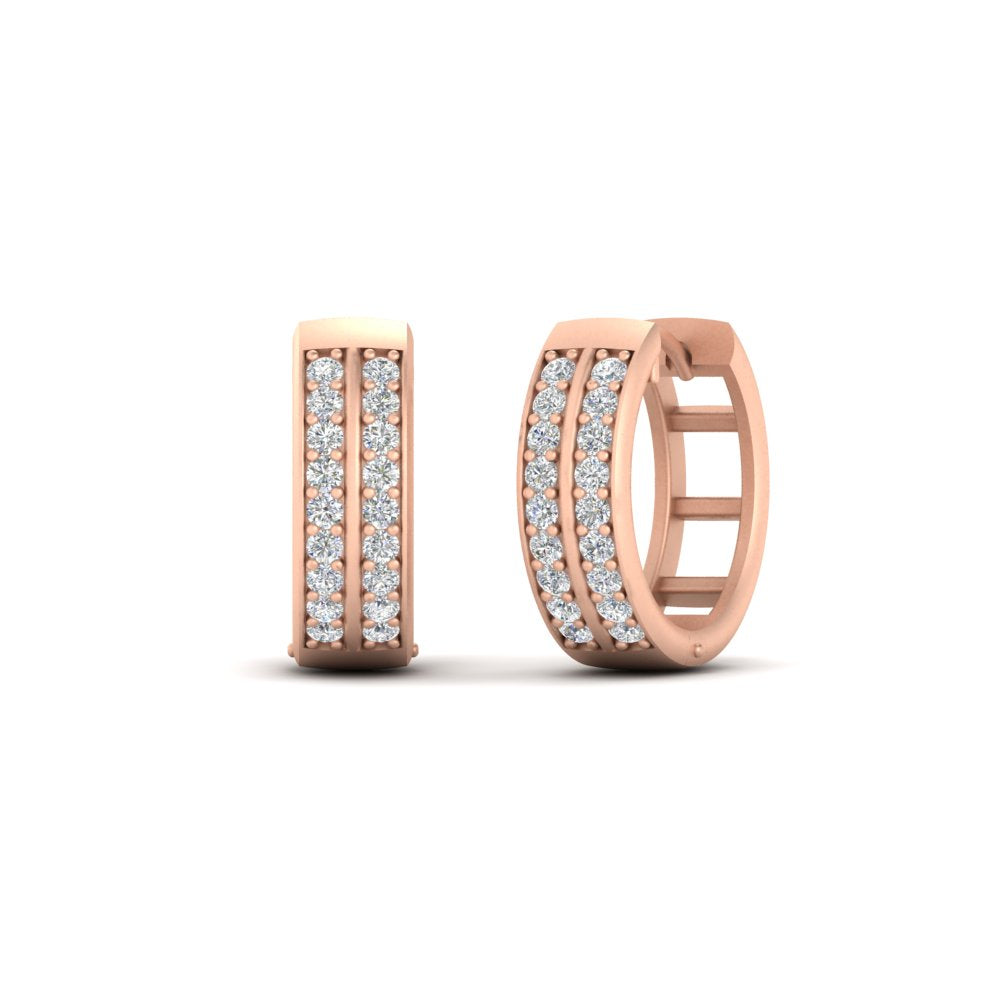 Two Row Diamond Hoops Earring