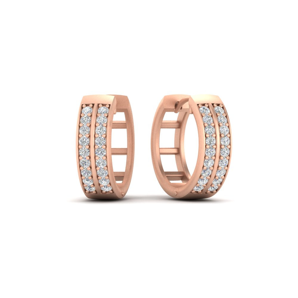 Two Row Diamond Hoops Earring
