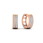 Load image into Gallery viewer, Two Row Diamond Hoops Earring