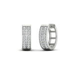 Load image into Gallery viewer, Two Row Diamond Hoops Earring