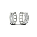 Load image into Gallery viewer, Two Row Diamond Hoops Earring