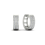Load image into Gallery viewer, Two Row Diamond Hoops Earring