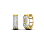 Load image into Gallery viewer, Two Row Diamond Hoops Earring