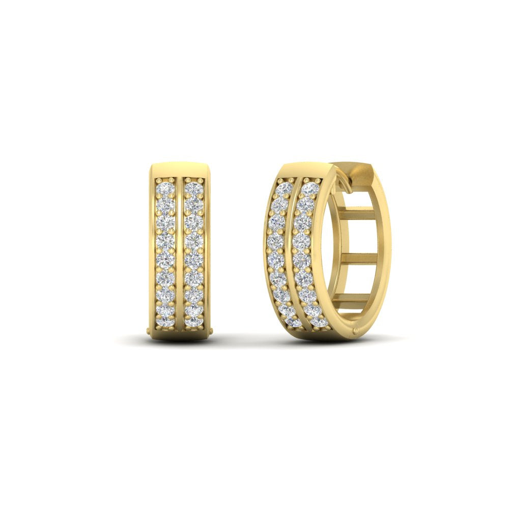 Two Row Diamond Hoops Earring