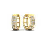 Load image into Gallery viewer, Two Row Diamond Hoops Earring