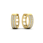 Load image into Gallery viewer, Two Row Diamond Hoops Earring
