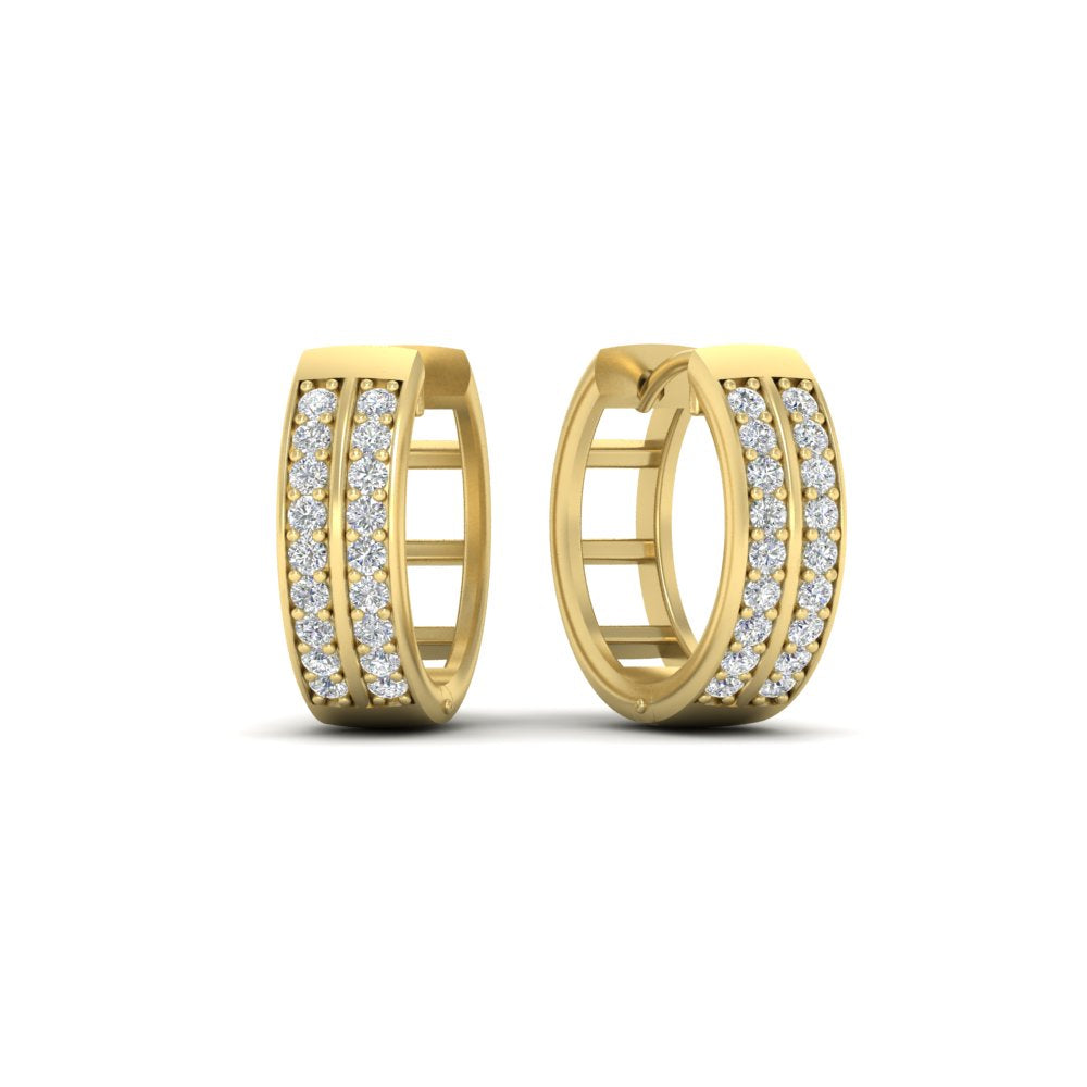 Two Row Diamond Hoops Earring