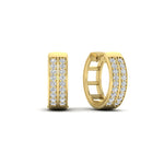 Load image into Gallery viewer, Two Row Diamond Hoops Earring