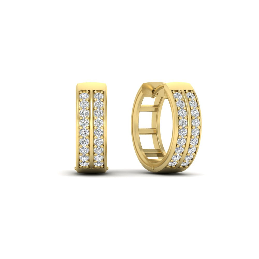 Two Row Diamond Hoops Earring