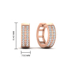 Load image into Gallery viewer, Two Row Diamond Hoops Earring