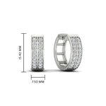 Load image into Gallery viewer, Two Row Diamond Hoops Earring