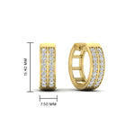 Load image into Gallery viewer, Two Row Diamond Hoops Earring