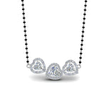 Load image into Gallery viewer, 3-Halo-Diamond-Heart-Mangalsutra