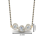 Load image into Gallery viewer, 3-Halo-Diamond-Heart-Mangalsutra
